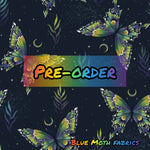 PRE-ORDER. Green moth fabric. By METER - BlueMothFabrics