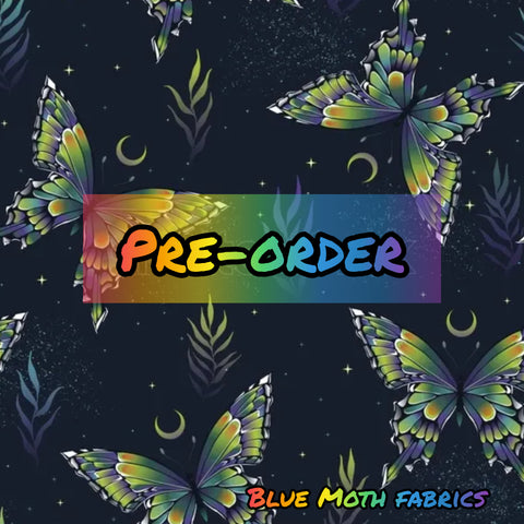 PRE-ORDER. Green moth fabric. By METER - BlueMothFabrics