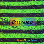 PRE-ORDER. Green grunge 1.5cm stripe fabric. By METER - BlueMothFabrics
