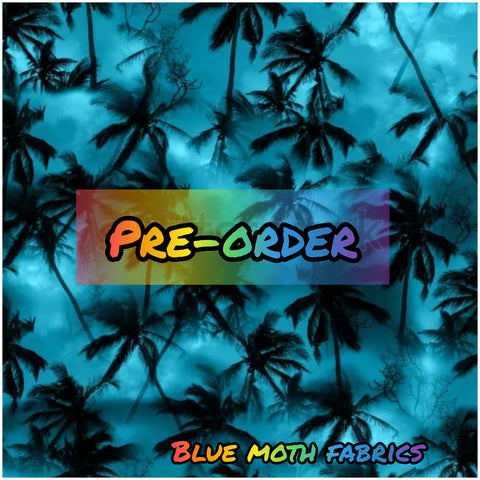 PRE-ORDER. Palm Trees Storm fabric. By METER - BlueMothFabrics