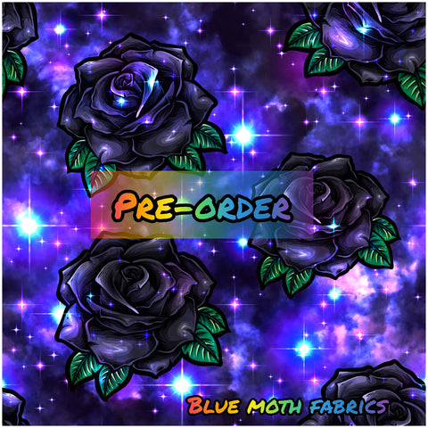 PRE-ORDER. Galaxy Roses fabric. By METER - BlueMothFabrics