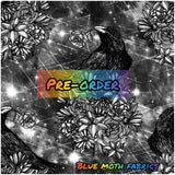 PRE-ORDER. Grunge Raven grey fabric. By METER - BlueMothFabrics