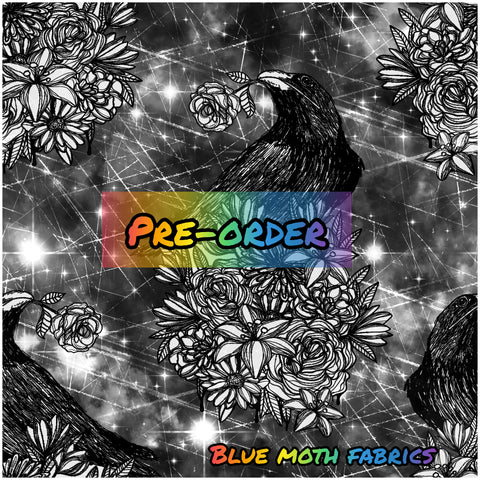 PRE-ORDER. Grunge Raven grey fabric. By METER - BlueMothFabrics