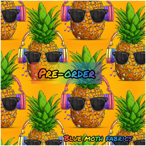 PRE-ORDER. Pineapple Summer fabric. By METER - BlueMothFabrics