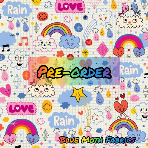 PRE-ORDER. Happy School fabric. By METER - BlueMothFabrics