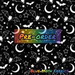 PRE-ORDER. Mono Bats fabric. By METER - BlueMothFabrics