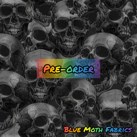 Human skull fabric. By METER - BlueMothFabrics