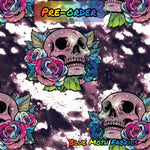 Paint Skulls and Roses fabric. By METER - BlueMothFabrics