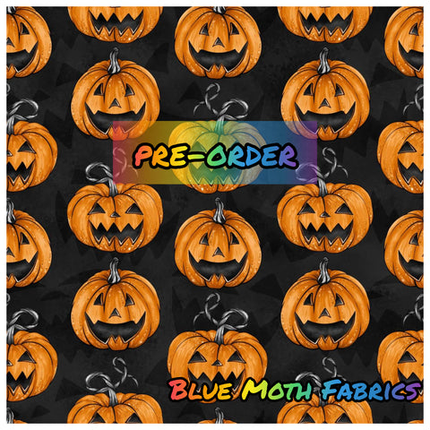 PRE-ORDER. Jack O Lantern fabric. By METER - BlueMothFabrics