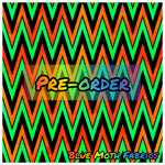 PRE-ORDER. Green orange zigzag fabric. By METER - BlueMothFabrics