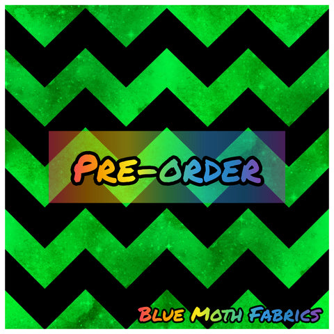 PRE-ORDER. Green grunge zigzag fabric. By METER - BlueMothFabrics