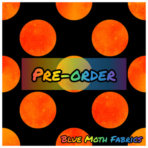 PRE-ORDER. Orange grunge dots fabric. By METER - BlueMothFabrics