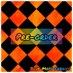 PRE-ORDER. Orange grunge diamonds fabric. By METER - BlueMothFabrics