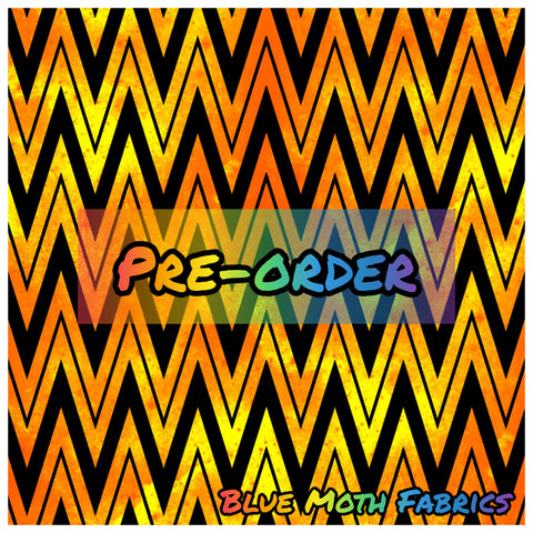 PRE-ORDER. Orange grunge zigzag 2 fabric. By METER - BlueMothFabrics