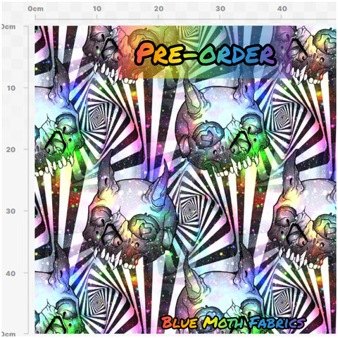 PRE-ORDER. Devil Skull fabric. By METER - BlueMothFabrics