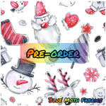 PRE-ORDER. White Christmas fabric. By METER - BlueMothFabrics