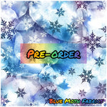 PRE-ORDER. Watercolour Snowflakes fabric. By METER - BlueMothFabrics