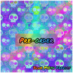 PRE-ORDER. Neon Grunge mini Skulls fabric. By METER - BlueMothFabrics