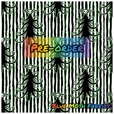 PRE-ORDER. Creepy Christmas Tree greenfabric. By METER - BlueMothFabrics