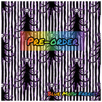 PRE-ORDER. Creepy Christmas Tree purple/pink fabric. By METER - BlueMothFabrics