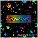 PRE-ORDER. Neon Stars and Moons fabric. By METER - BlueMothFabrics