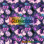 PRE-ORDER. Halloween Triceratops fabric. By METER - BlueMothFabrics