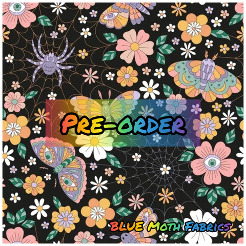 PRE-ORDER. Spooky Pastel Florals fabric. By METER - BlueMothFabrics