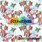 PRE-ORDER. Christmas Snow Lady fabric. By METER - BlueMothFabrics