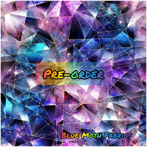 PRE-ORDER. Geometric Galaxy Pink fabric. By METER - BlueMothFabrics