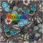 PRE-ORDER. Moth and diamonds fabric. By METER - BlueMothFabrics