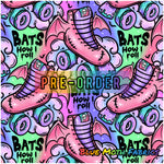 PRE-ORDER. Bats Roller Skates fabric. By METER - BlueMothFabrics