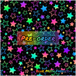 PRE-ORDER. Rainbow Stars Faux leather / vinyl fabric. 40x130cm