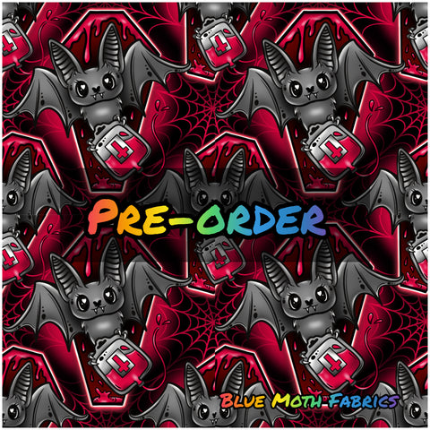 PRE-ORDER. Not My Type Bats fabric. By METER - BlueMothFabrics