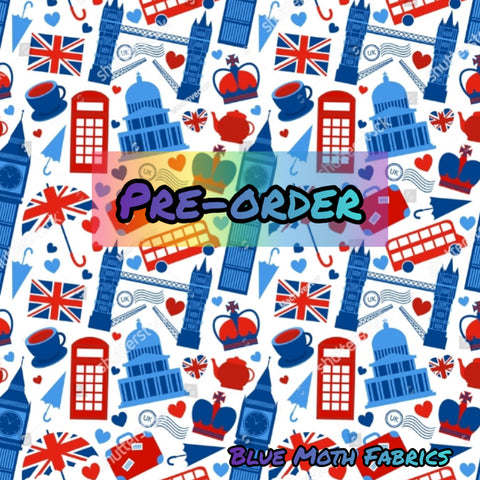 PRE-ORDER. London fabric. By METER - BlueMothFabrics