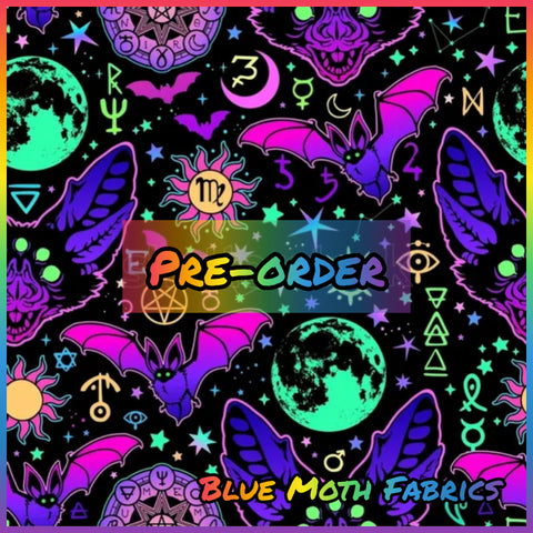 PRE-ORDER. Bats Occult fabric. By METER