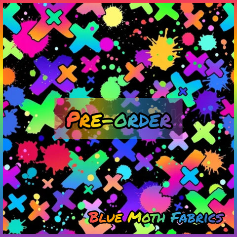 PRE-ORDER. Neon Rainbow X fabric. By METER