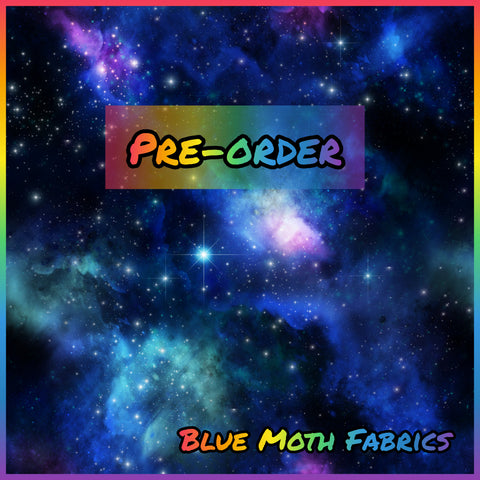 PRE-ORDER. Blue Galaxy Faux leather / vinyl fabric. 40x130cm