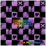 PRE-ORDER. Grunge Checkerboard pink fabric. By METER - BlueMothFabrics