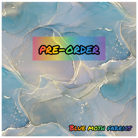 PRE-ORDER. Marble Ink Blue 5 Fabric. By METER - BlueMothFabrics