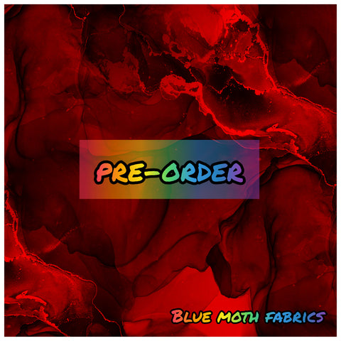 PRE-ORDER. Marble Ink Dark Red Fabric. By METER - BlueMothFabrics