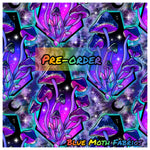 PRE-ORDER. Neon Trippy Mushrooms fabric. By METER - BlueMothFabrics