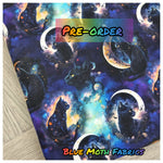 PRE-ORDER. Galactic Cats fabric. By METER - BlueMothFabrics