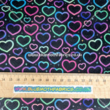 Rainbow Hearts squish fabric - BlueMothFabrics