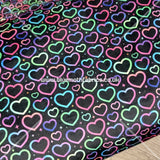 Rainbow Hearts squish fabric - BlueMothFabrics