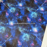 Blue Galaxy Faux leather / vinyl fabric. 40x66cm roll