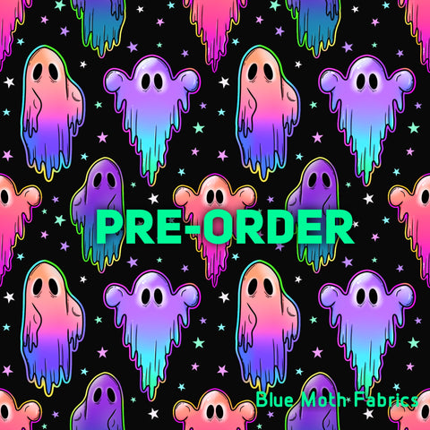 PRE-ORDER. Neon Ghosts fabric. By METER - BlueMothFabrics