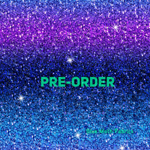 PRE-ORDER. Purple Navy Glitter fabric. By METER - BlueMothFabrics