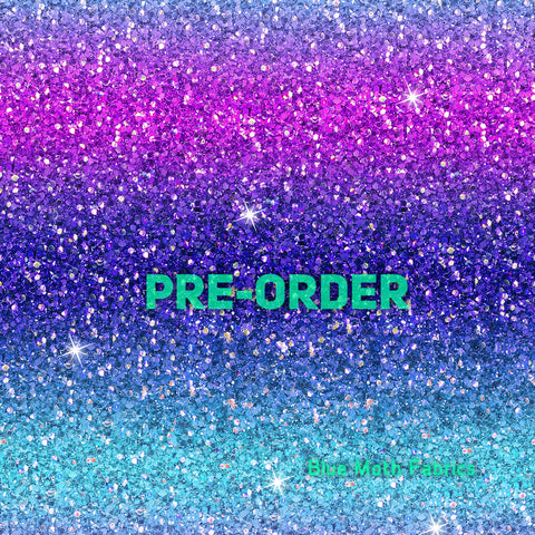 PRE-ORDER. Purple Pink Glitter fabric. By METER