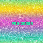 PRE-ORDER. Rainbow glitter Faux leather / vinyl fabric. 40x130cm